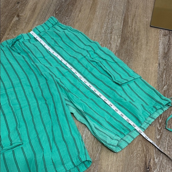 Free People Size SP Green Striped Women Shorts - Picture 10 of 10